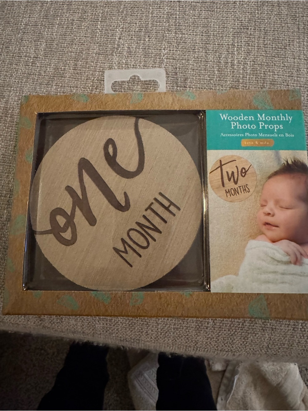 Wooden Monthly Photo Prop - One/Twelve Month - Neutral Wood